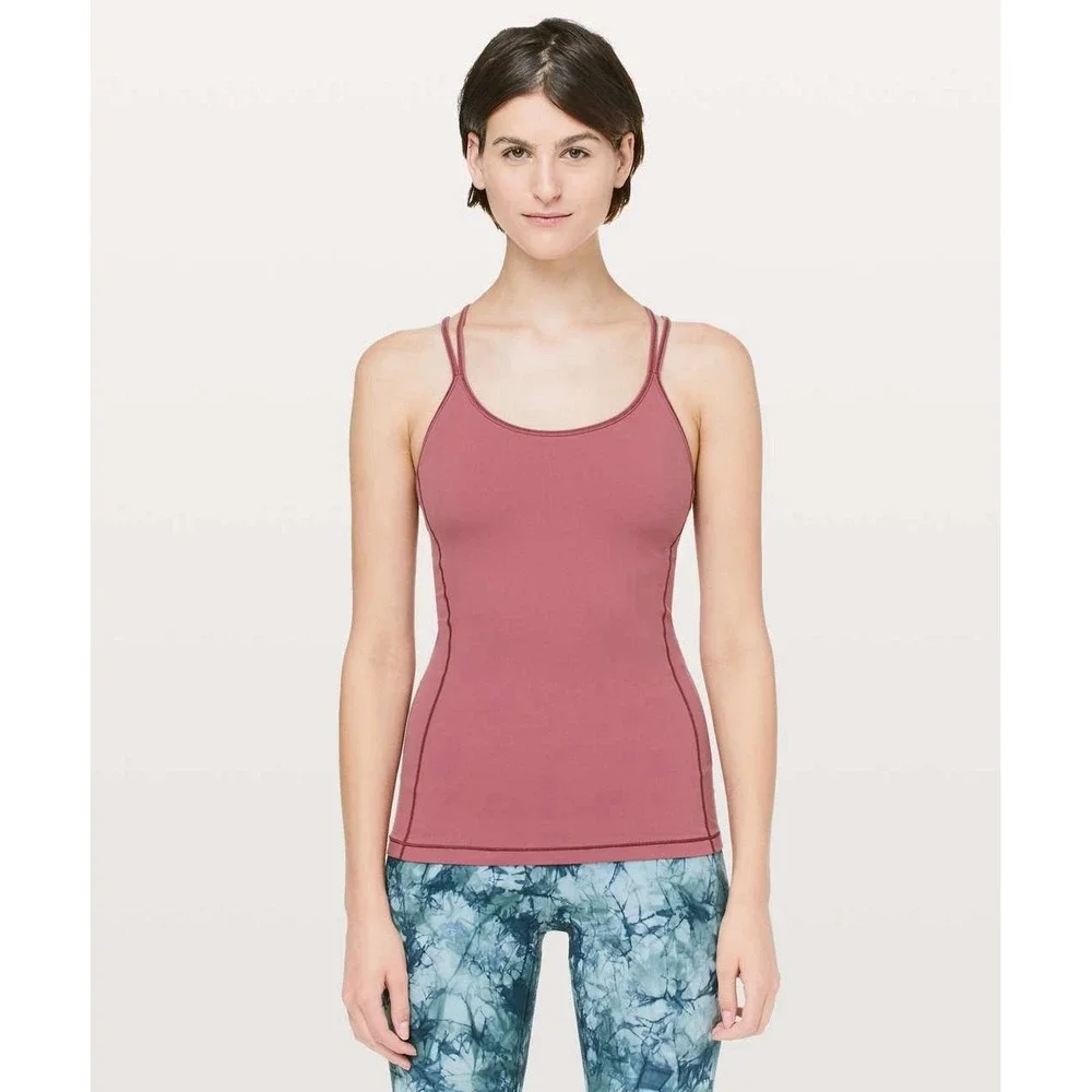 2PC- Lululemon Size 6 Lululemon Free To Be Tank *Nulu Misty Merlot/Slat Blue